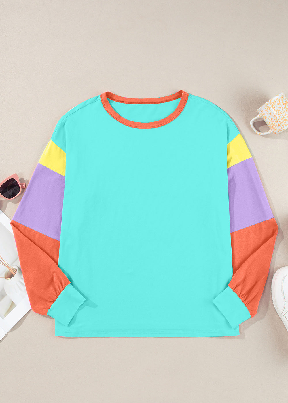 Bright Days Color Block Long Sleeve Top - PREORDER