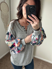 Artful Bloom Button Top - PREORDER