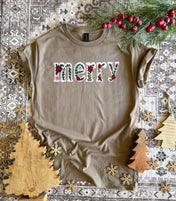 Merry Faux Embroidery Tee
