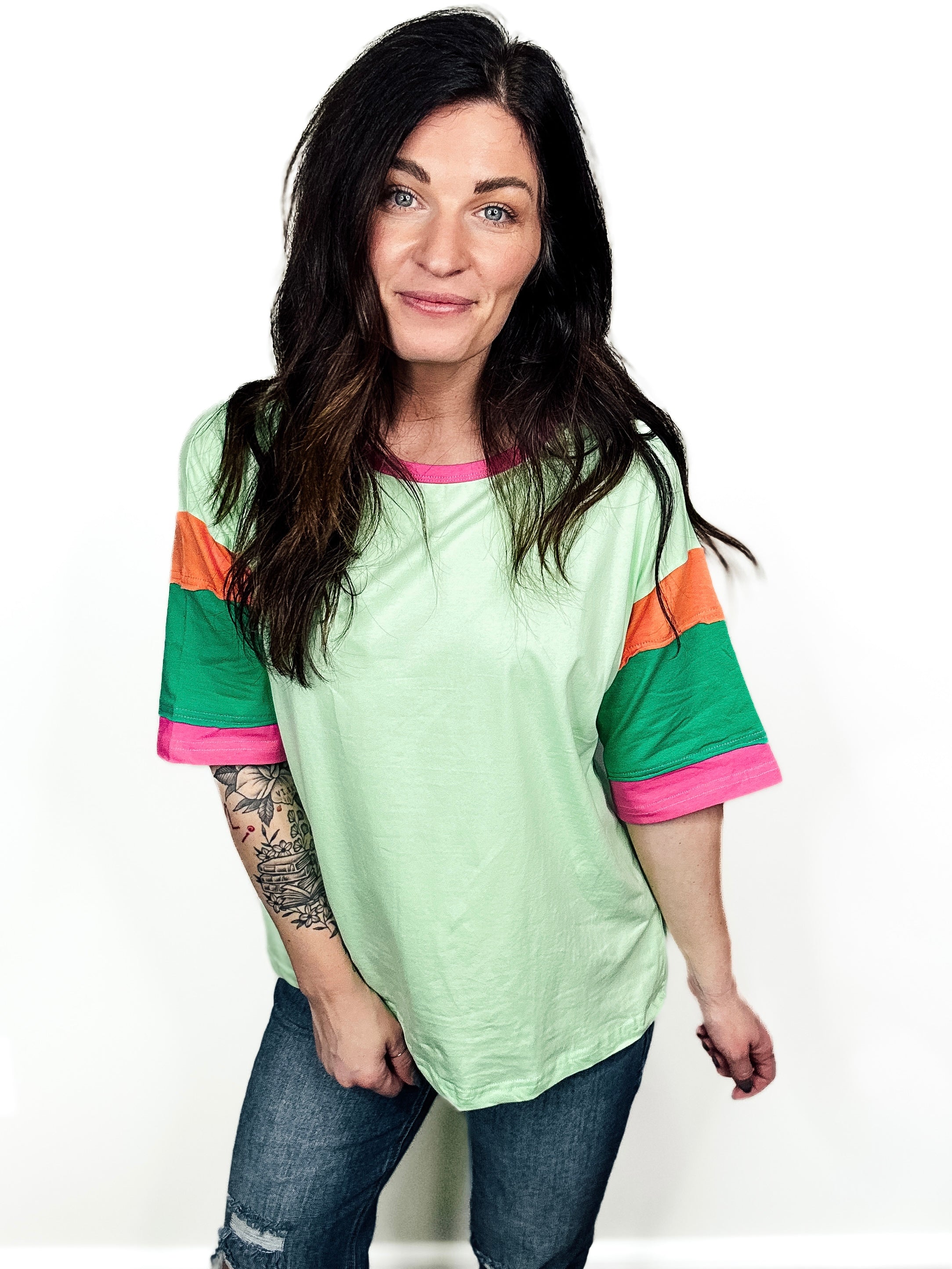 Vibrant Vibes Colorblock Tee - PREORDER