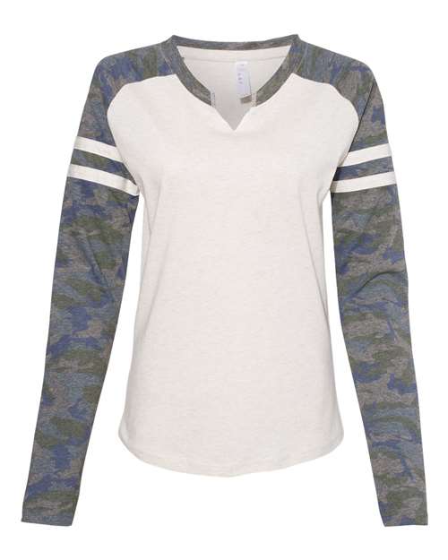 Women's Varsity Long Sleeve Tees - V Neck