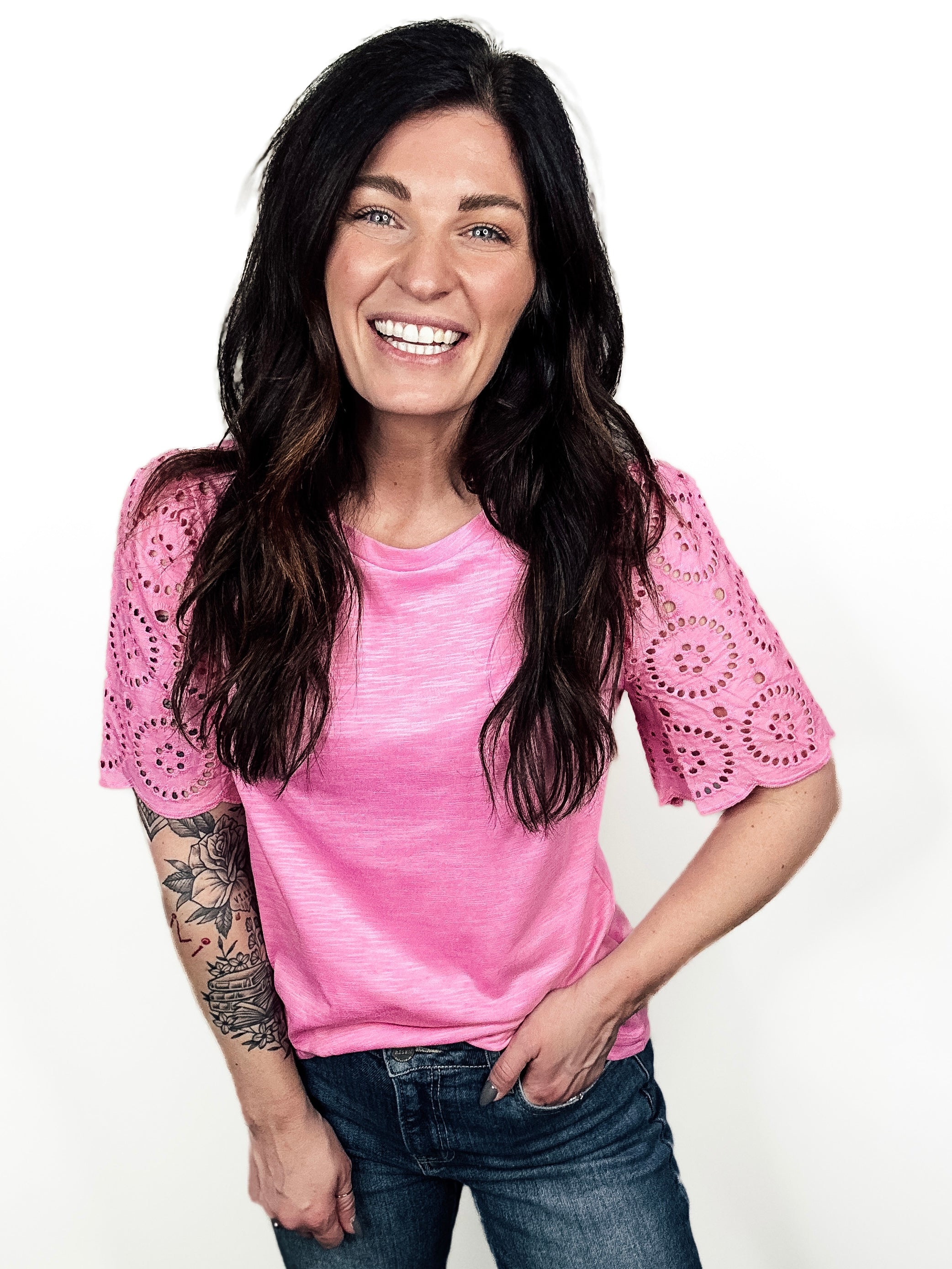 Breeze & Bloom Eyelet Tee - PREORDER