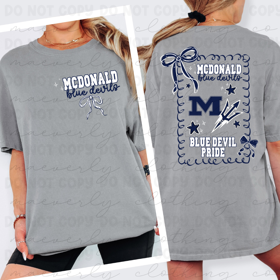 McDonald Blue Devils Coquette Spiritwear Graphic Preorder