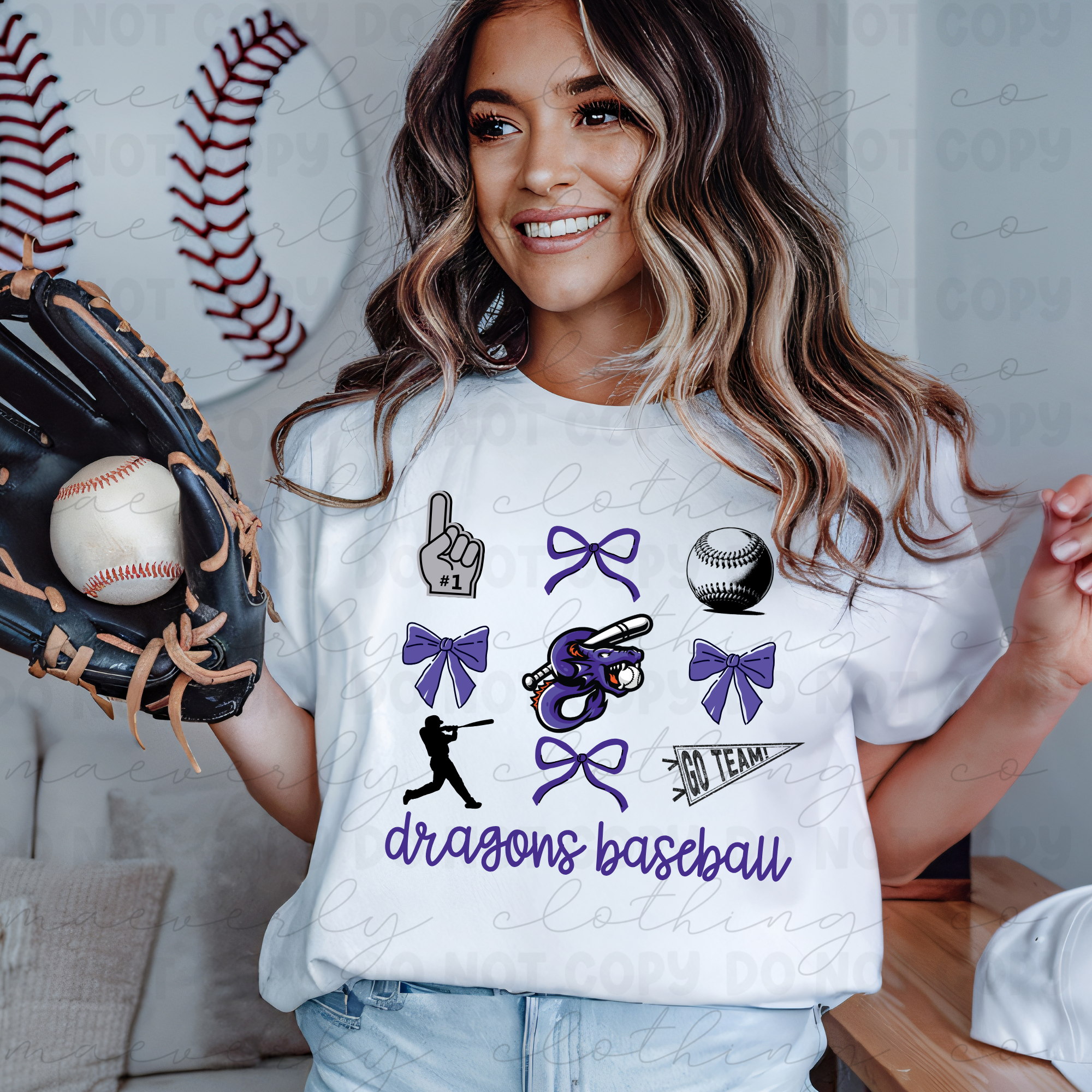 Dragons Sports Bow and Coquette Graphic