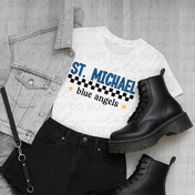 St. Michael Checkered Pride Tee/Crewneck
