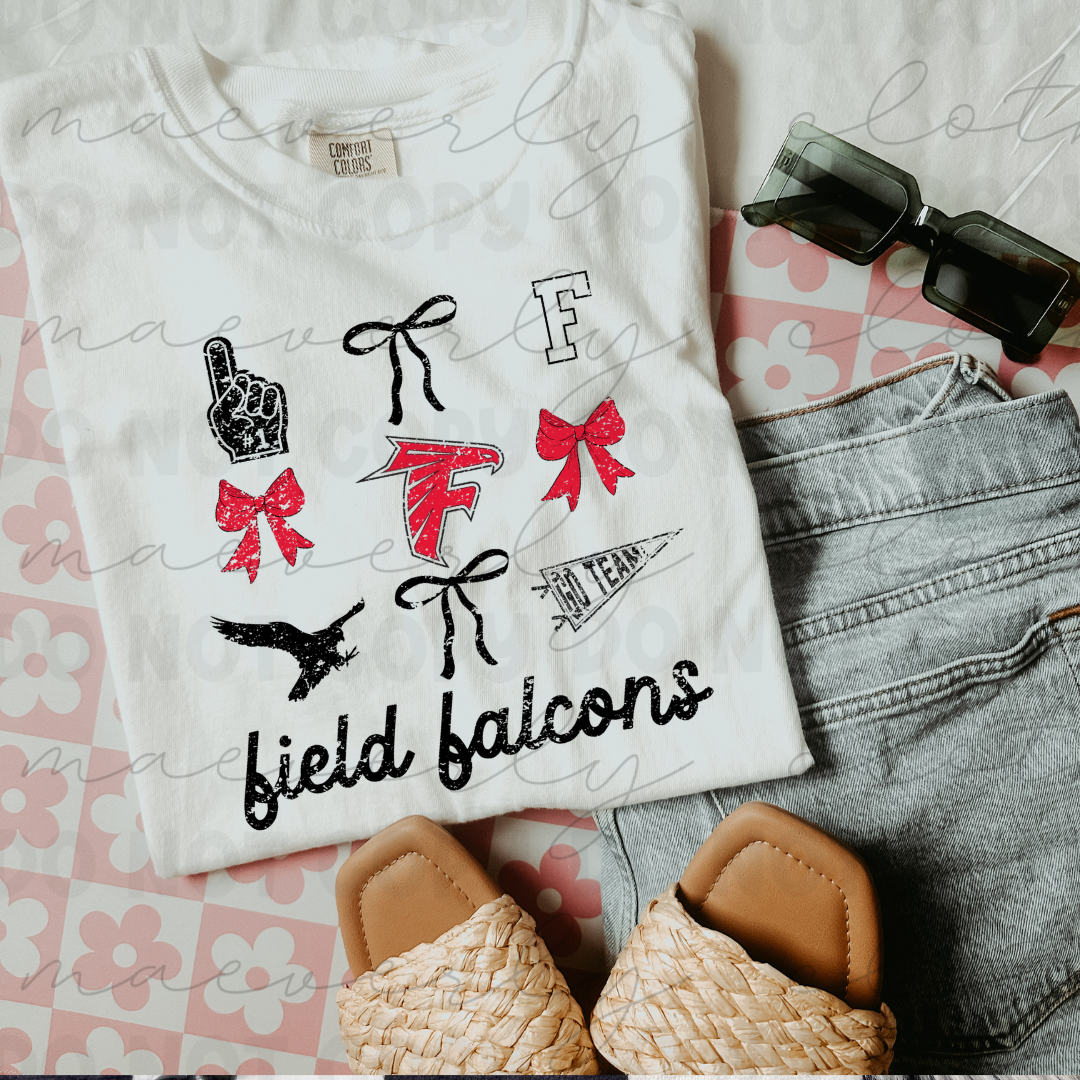 Field Falcons Coquette Spirit Squad Collage Tee/Crewneck