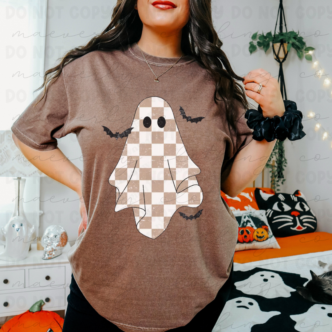 Checkered Ghost Tee/Crewneck