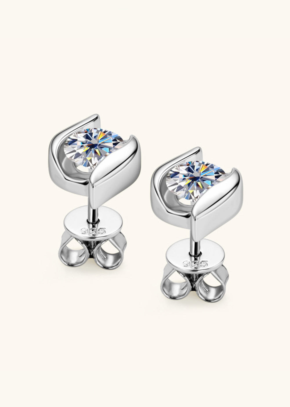 1 Carat Moissanite 925 Sterling Silver Stud Earrings