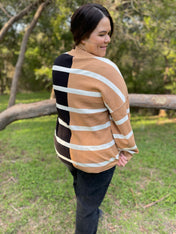 Exceptional Thought Striped Patchwork Sweater  - PREORDER