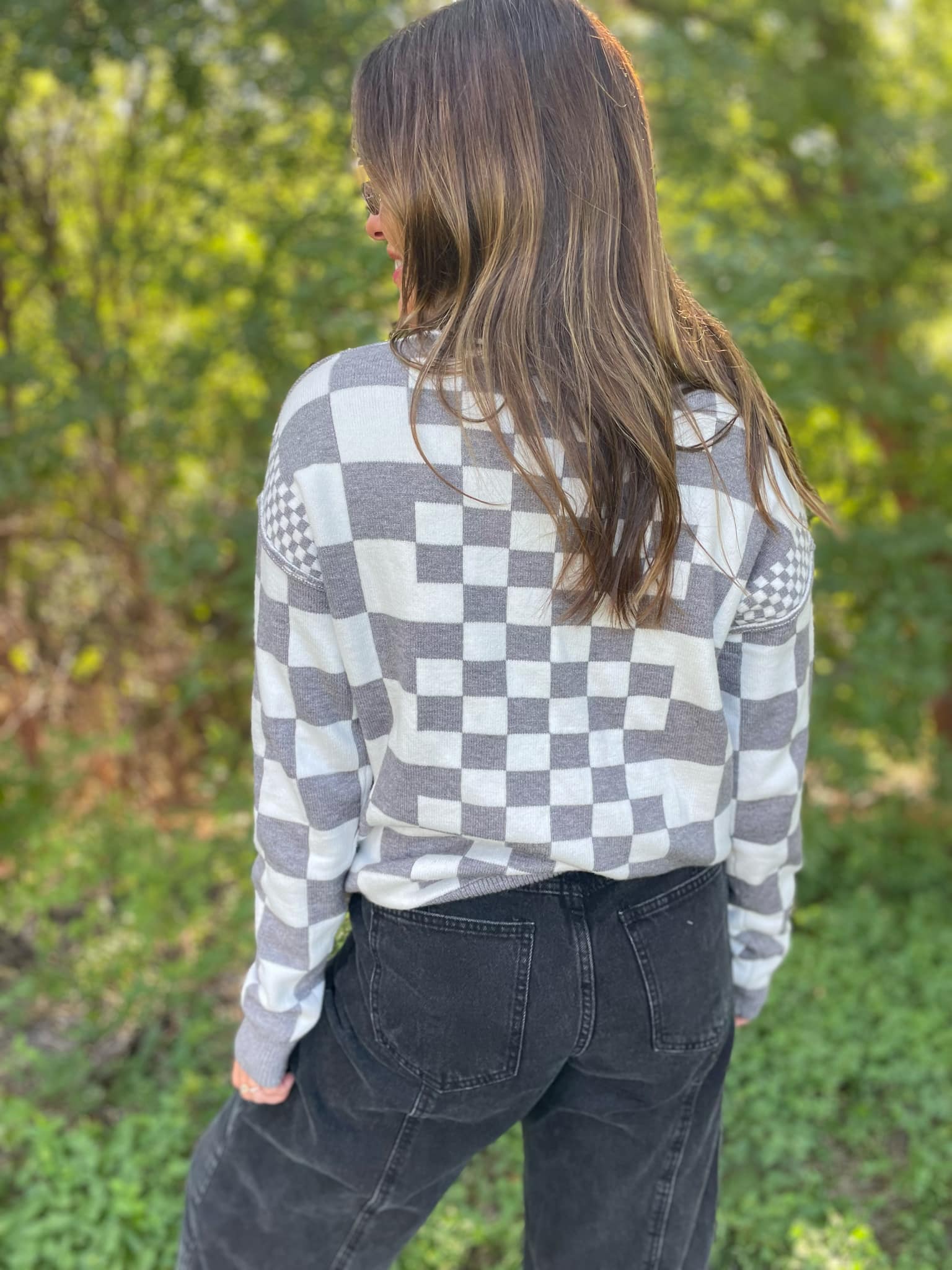 All Checkered Out Sweater in Four Colors - PREORDER