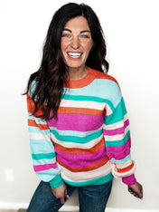 Sunset Bliss Striped Sweater - PREORDER