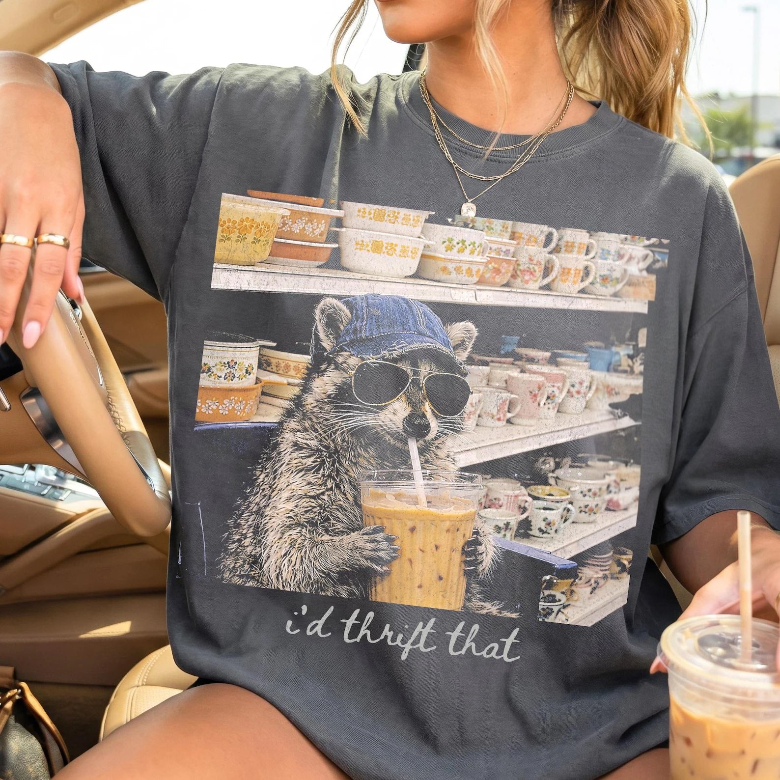 I'd Thrift That - Comfort Colors Pepper Tee