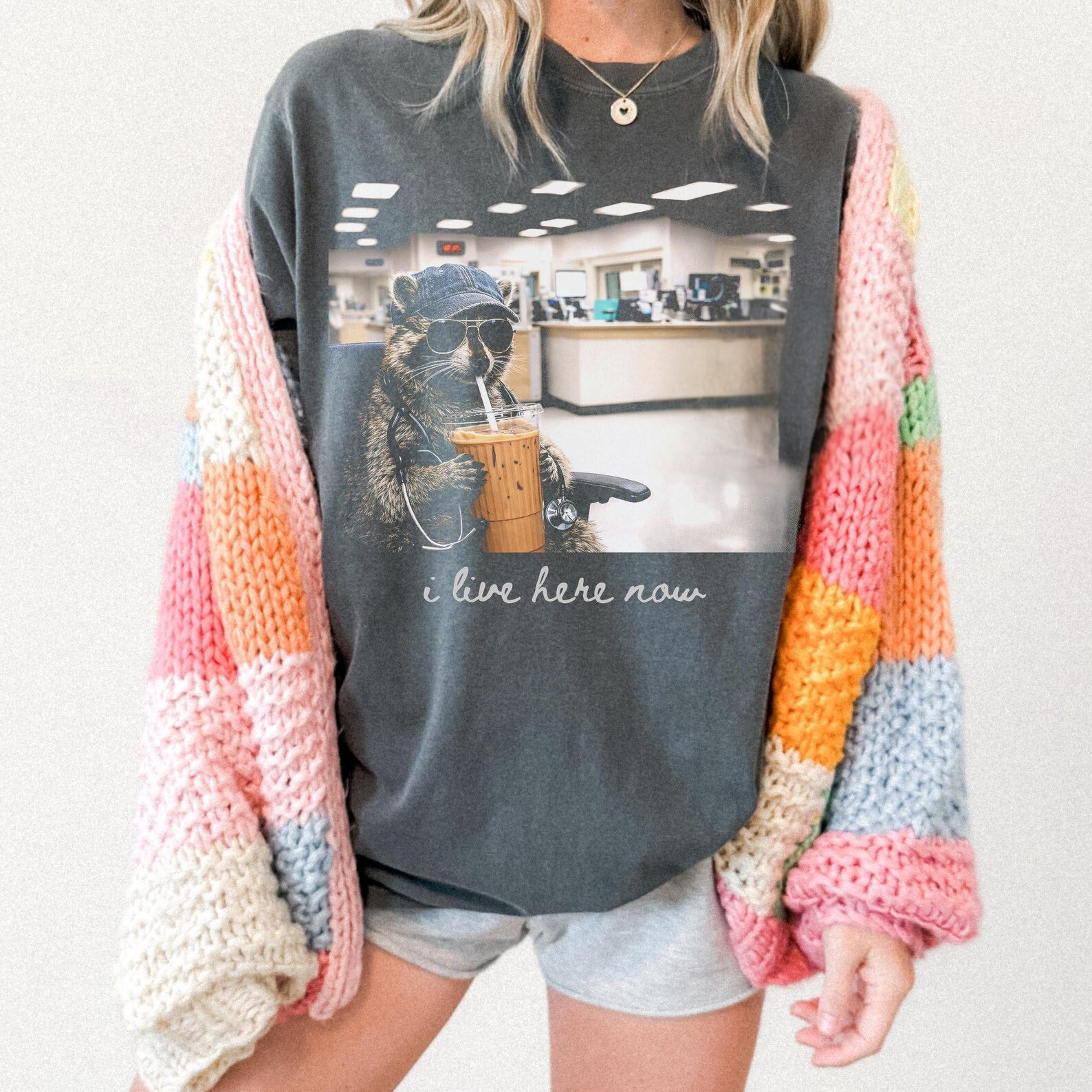 I Live Here Now - CHOOSE YOUR SCENARIO - Comfort Colors Pepper Tee