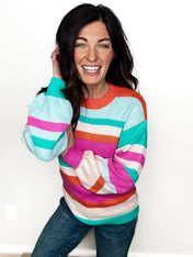 Sunset Bliss Striped Sweater - PREORDER