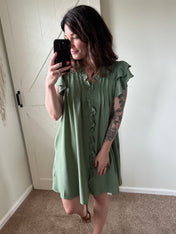 The Easy Does It Ruffle Sleeve Dress Preorder