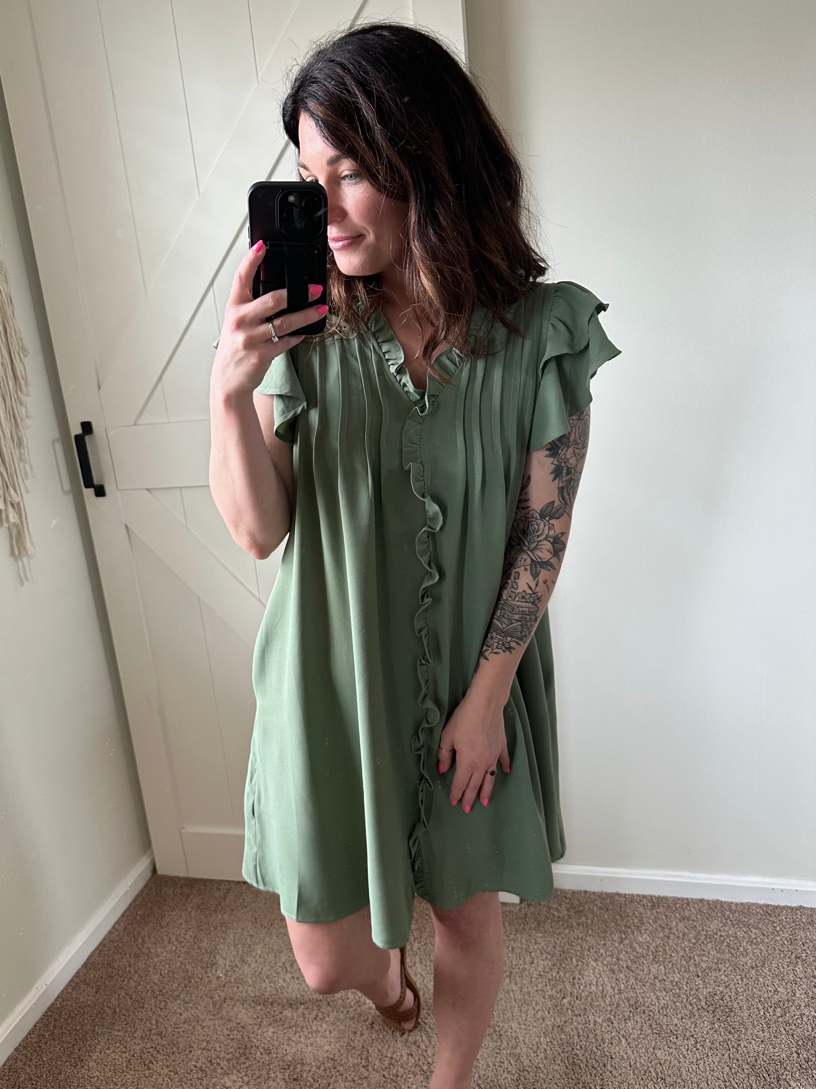 The Easy Does It Ruffle Sleeve Dress Preorder