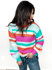 Sunset Bliss Striped Sweater - PREORDER