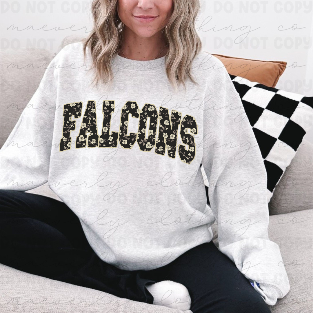 Field Falcons Floral Name Tee/Crewneck