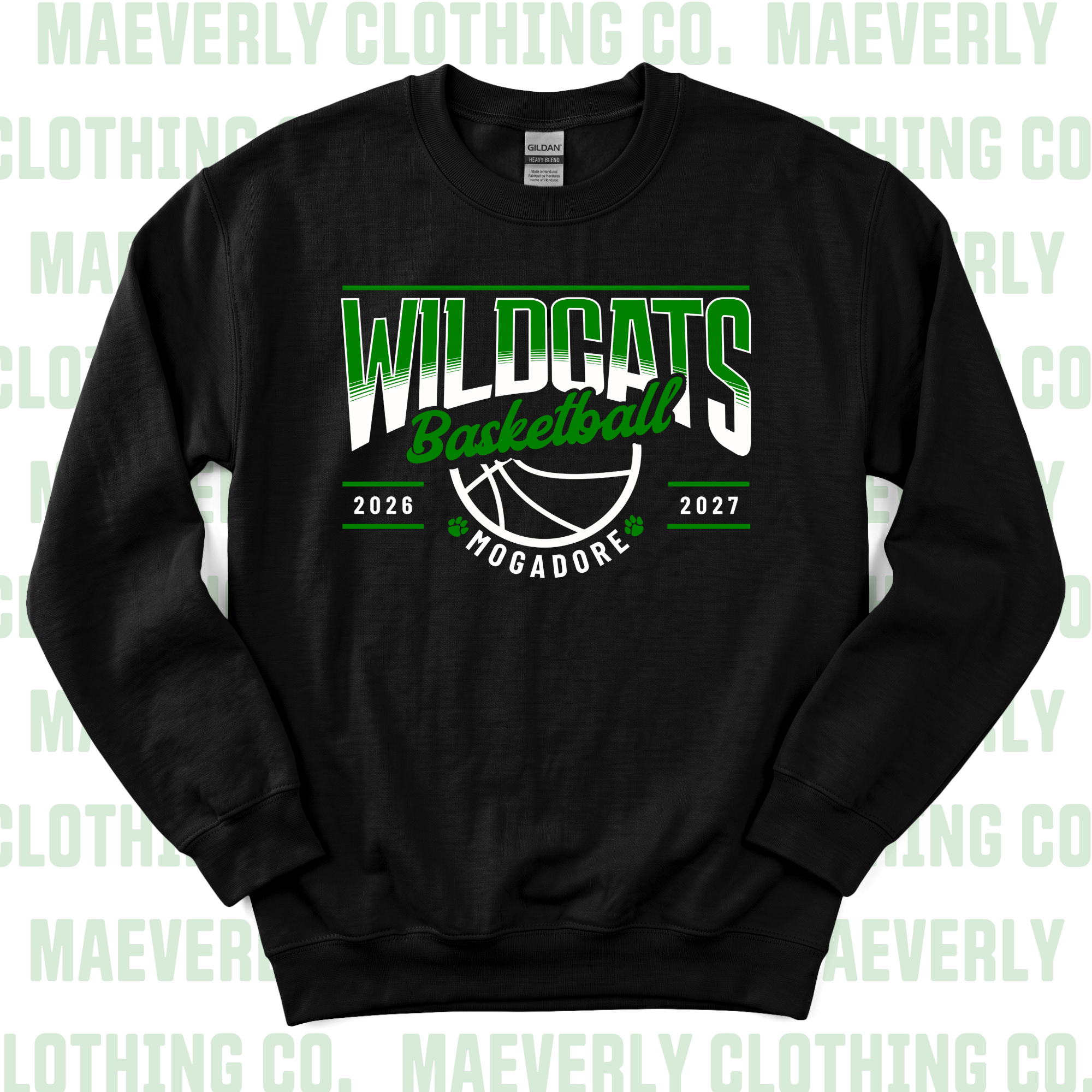 Mogadore Basketball Crewneck Sweatshirt || Mogadore Wildcats