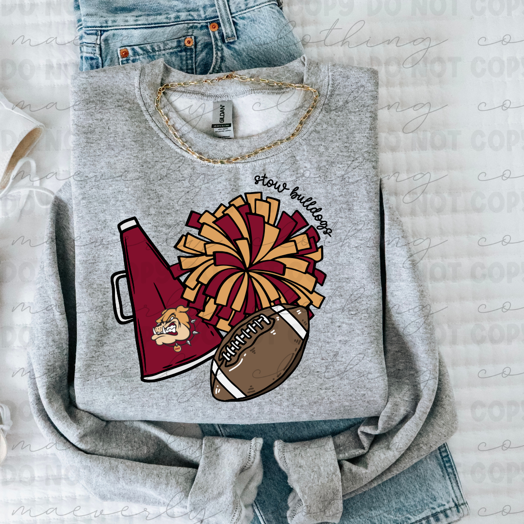 Custom Cutesy Cheer + Football Tee/Crewneck - ANY SCHOOL/TEAM