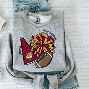 Custom Cutesy Cheer + Football Tee/Crewneck - ANY SCHOOL/TEAM