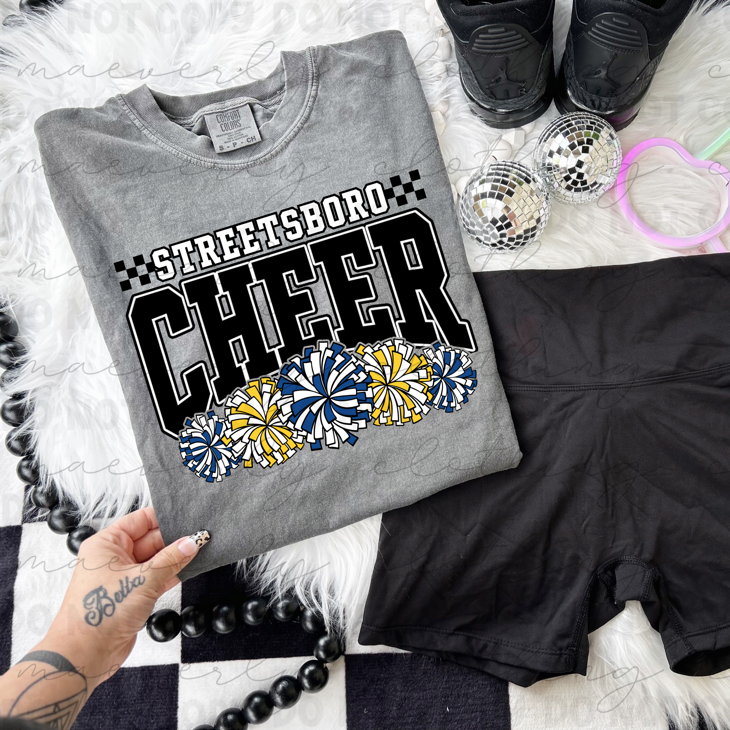 Streetsboro Rockets Grunge Cheer Tee/Crewneck