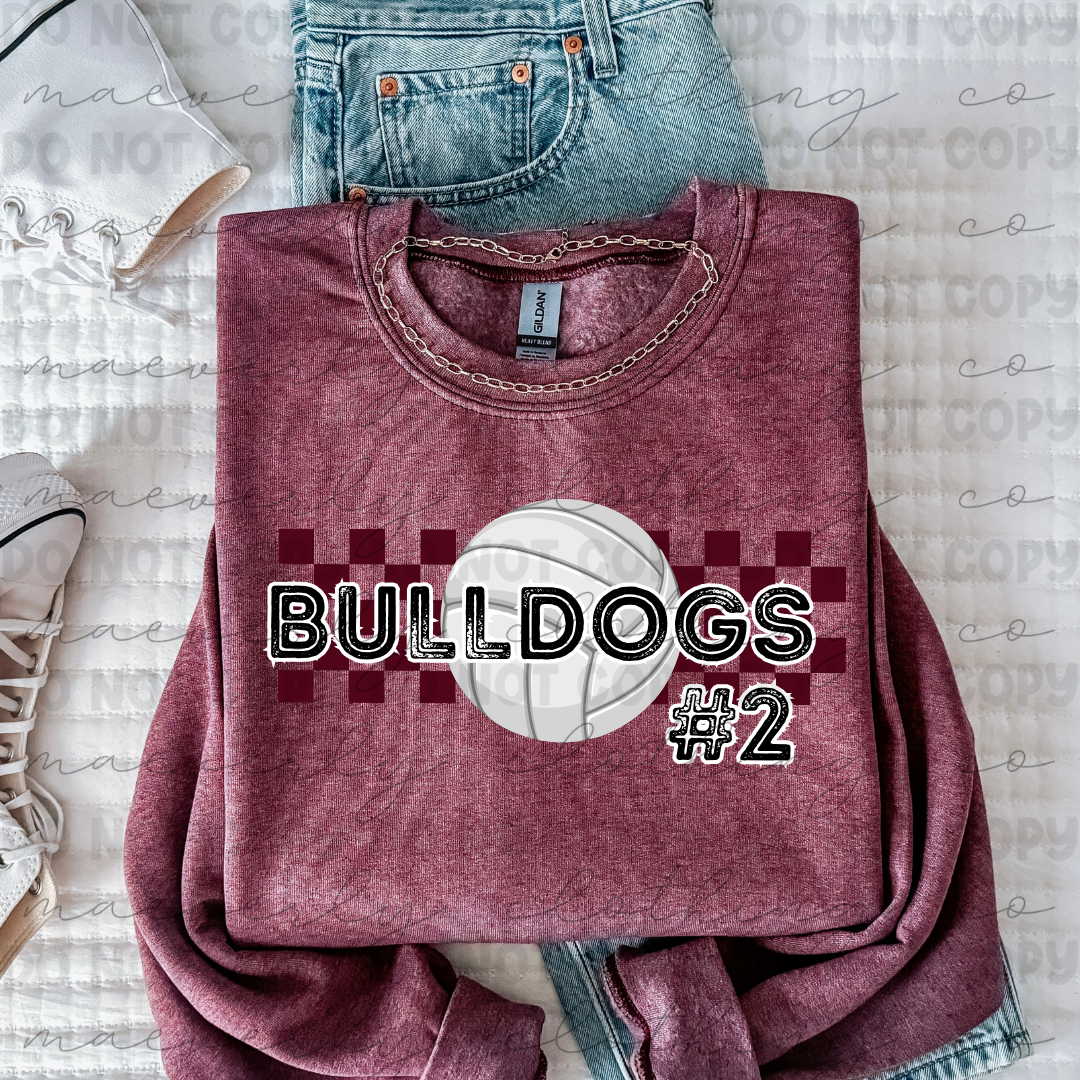 Custom Checkered Bulldogs Volleyball Graphic