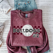 Custom Checkered Bulldogs Volleyball Graphic