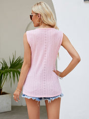 Eyelet Lace Detail V-Neck Tank - PREORDER