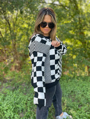 All Checkered Out Sweater in Four Colors - PREORDER