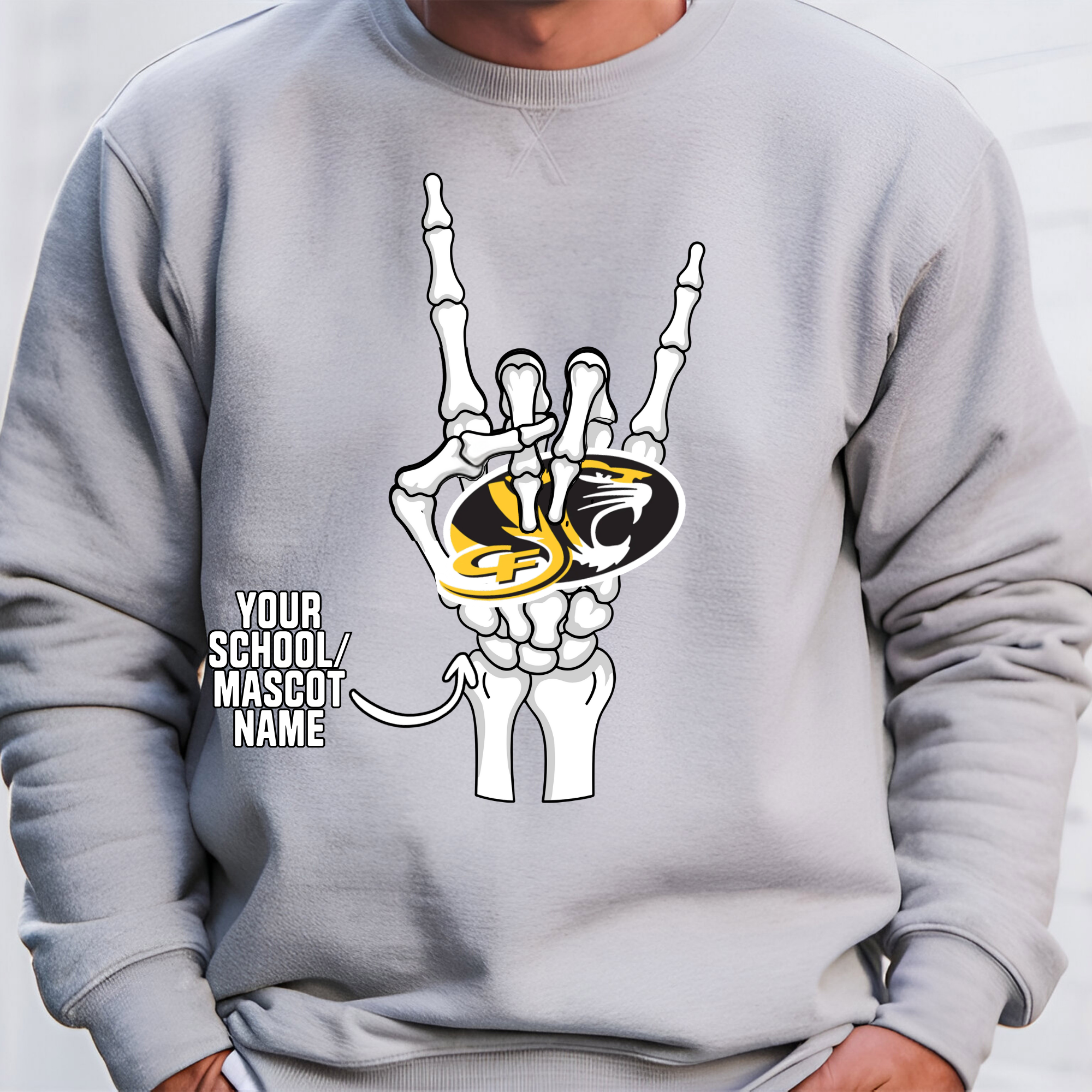 Any School/Any Team Spirited Skelly Graphic