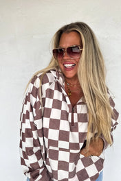 Camo & Checker Easy Does It Pullover - PREORDER