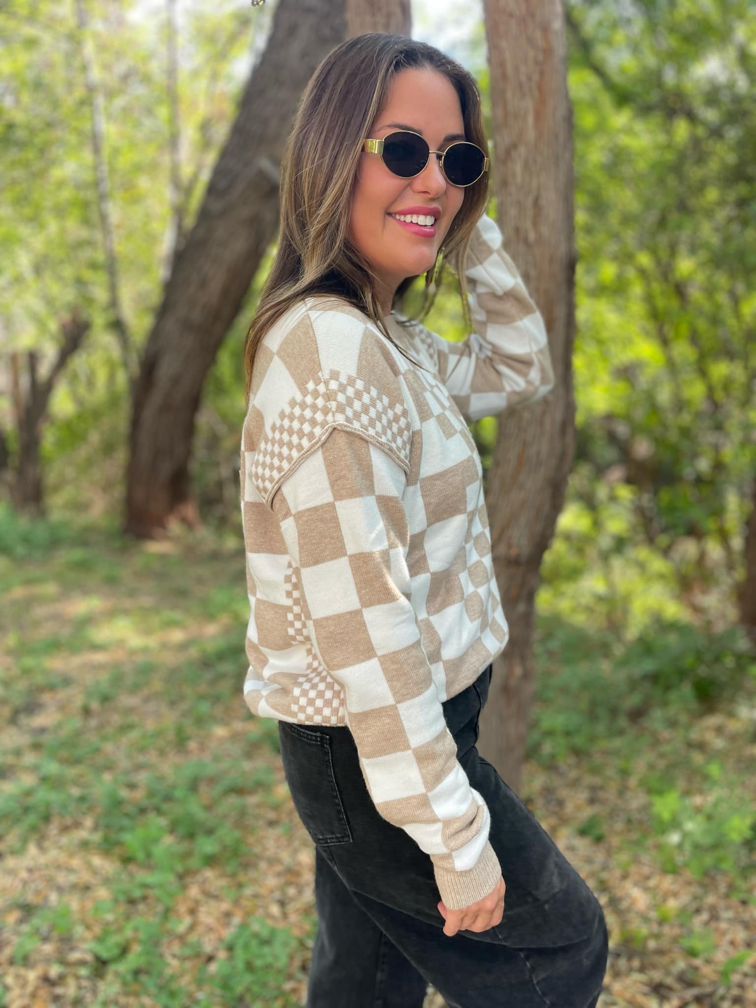 All Checkered Out Sweater in Four Colors - PREORDER