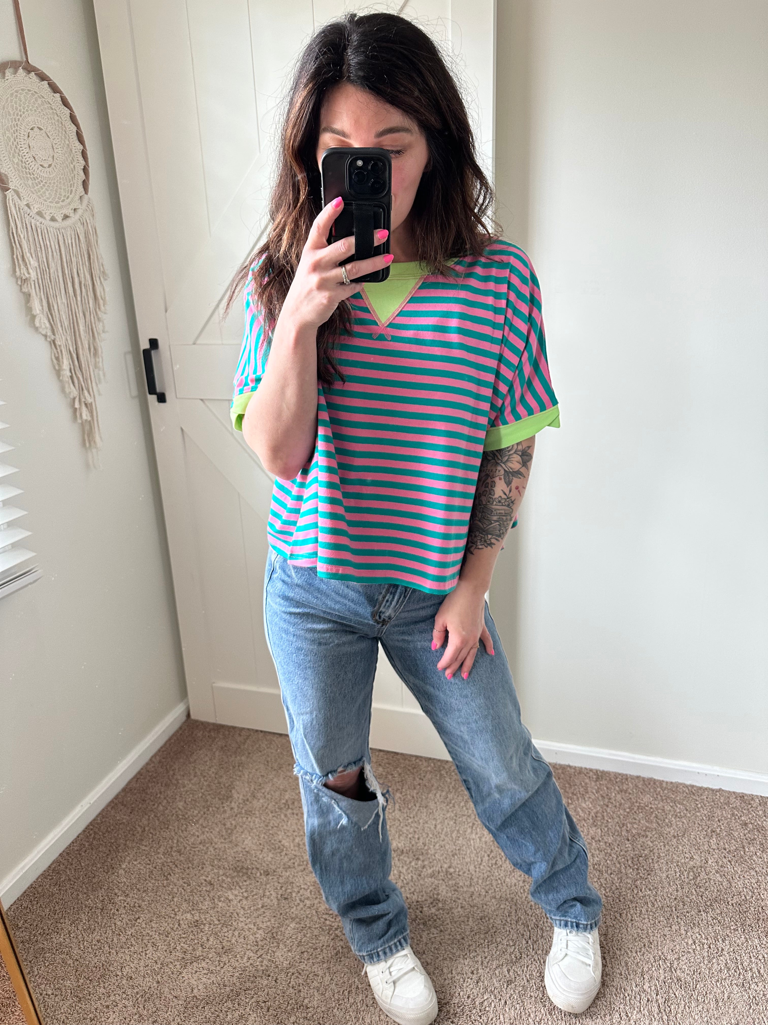 Stripes and Stretch Boxy Tee Preorder