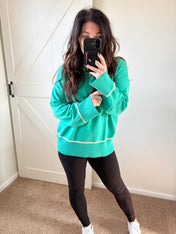 Contrast Trim Knit Sweater PREORDER