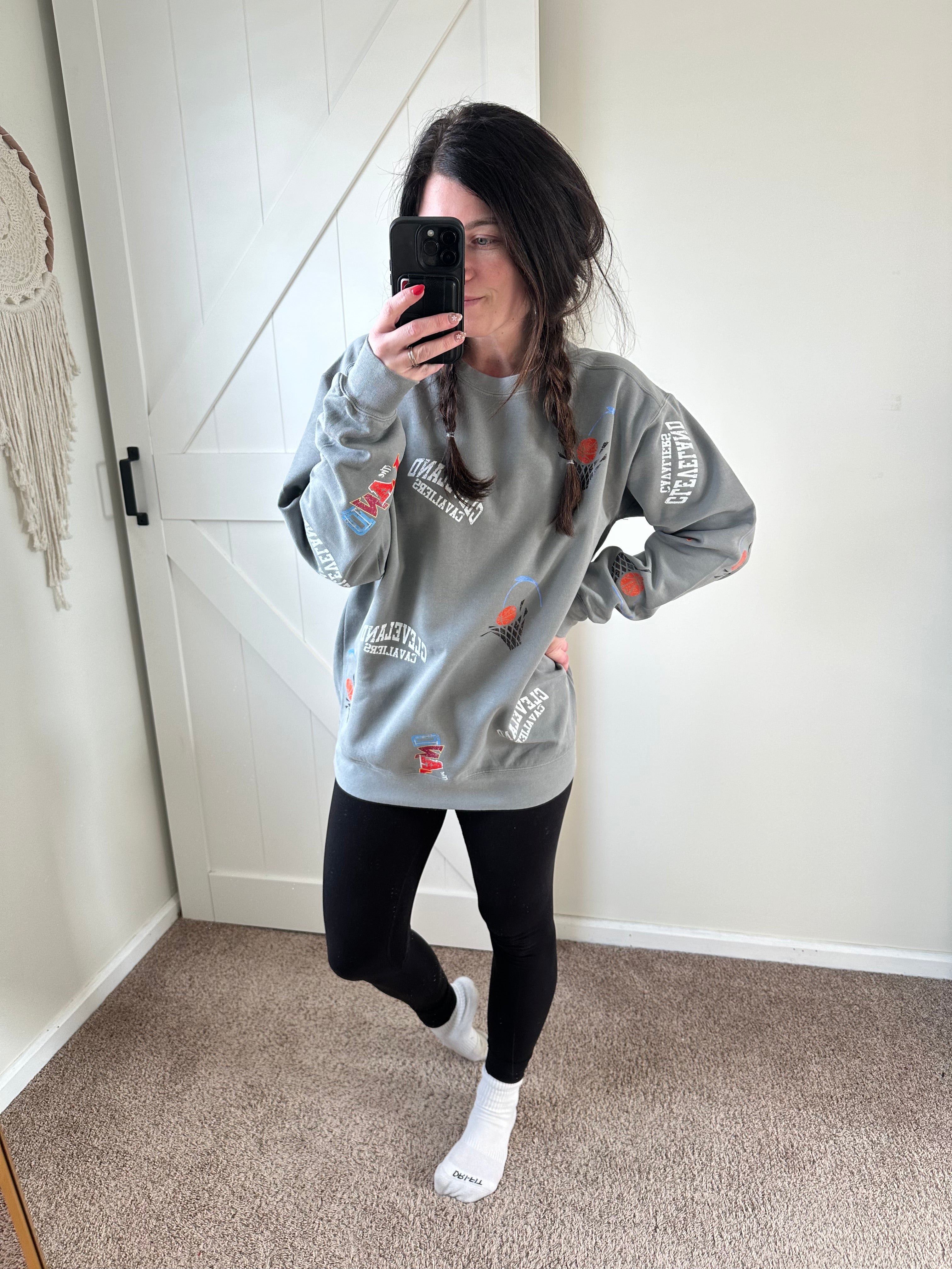 Custom Distressed All Over Crewneck Sweatshirt - Your School, Your Mascot