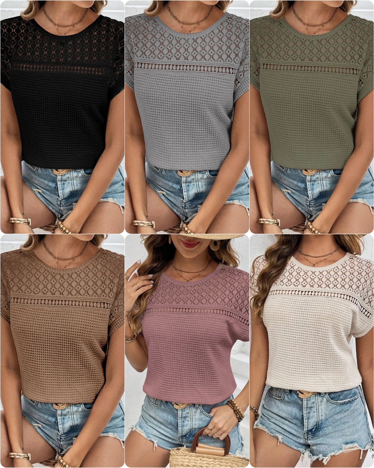 Free Fall Crochet Waffle Top - PREORDER