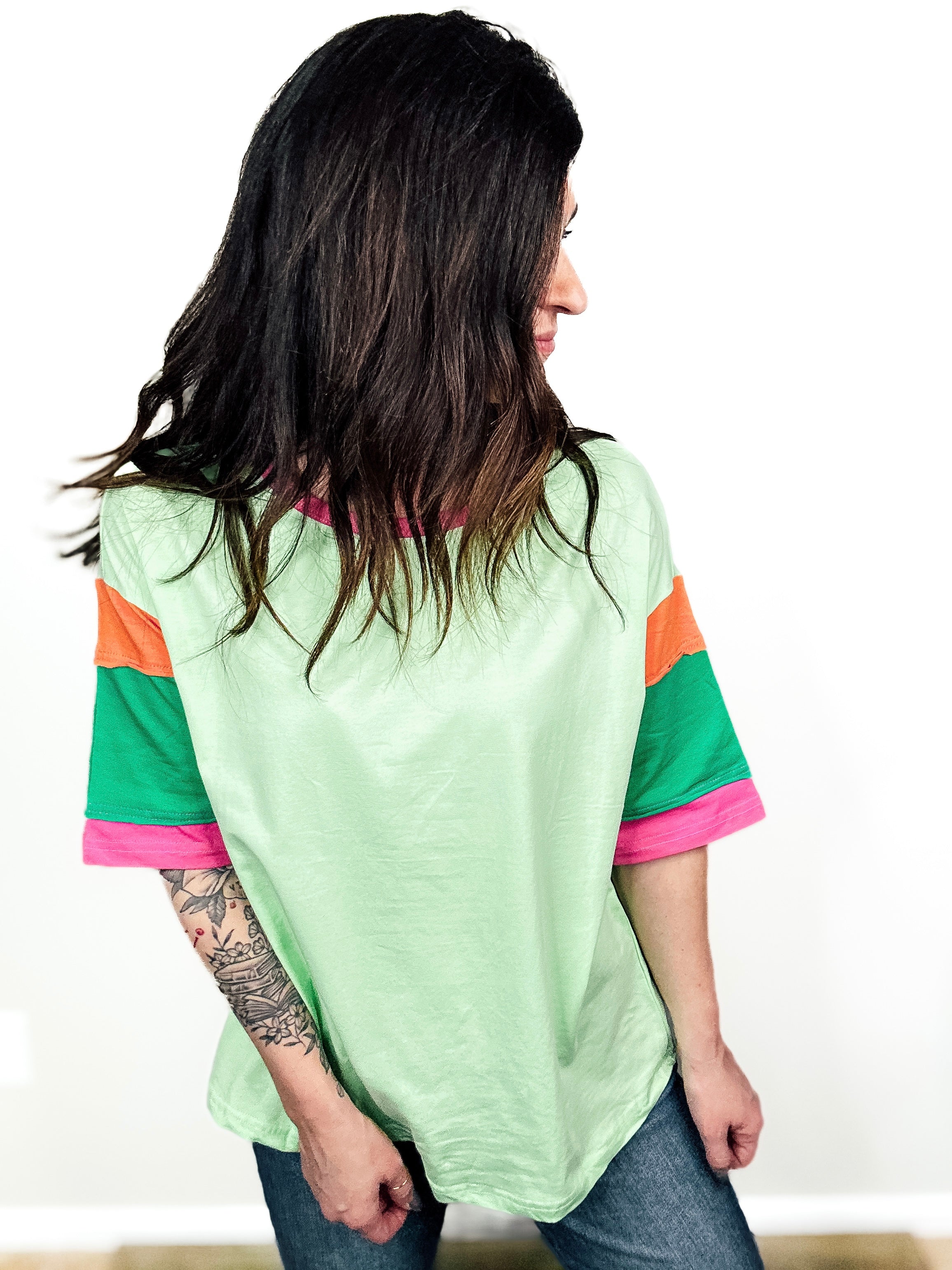 Vibrant Vibes Colorblock Tee - PREORDER