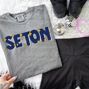 Seton Faux Sparkle Mascot Tee/Crewneck