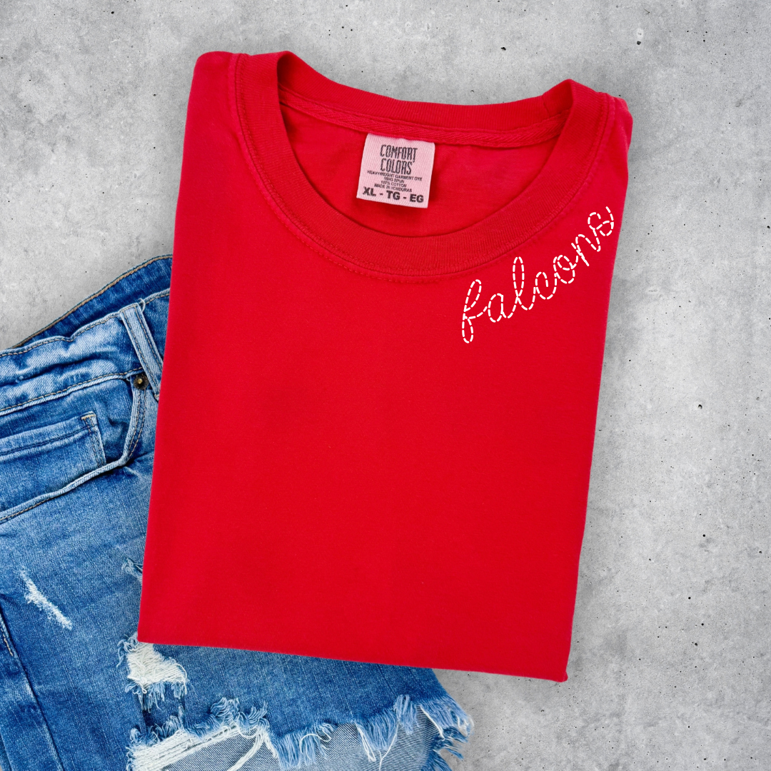 Field Falcons Faux Stitched Mascot Tee/Crewneck