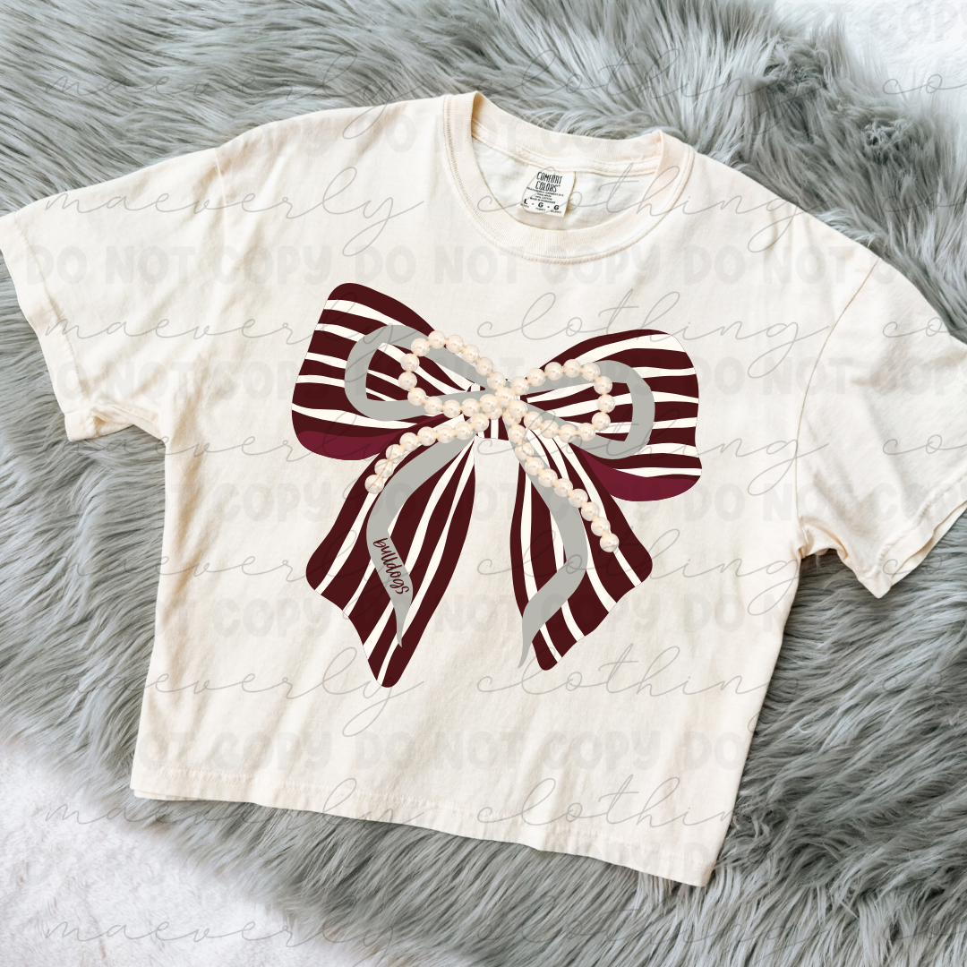 Woodridge Bulldogs Stacked Bow Tee/Crewneck