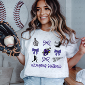 Dragons Sports Bow and Coquette Graphic