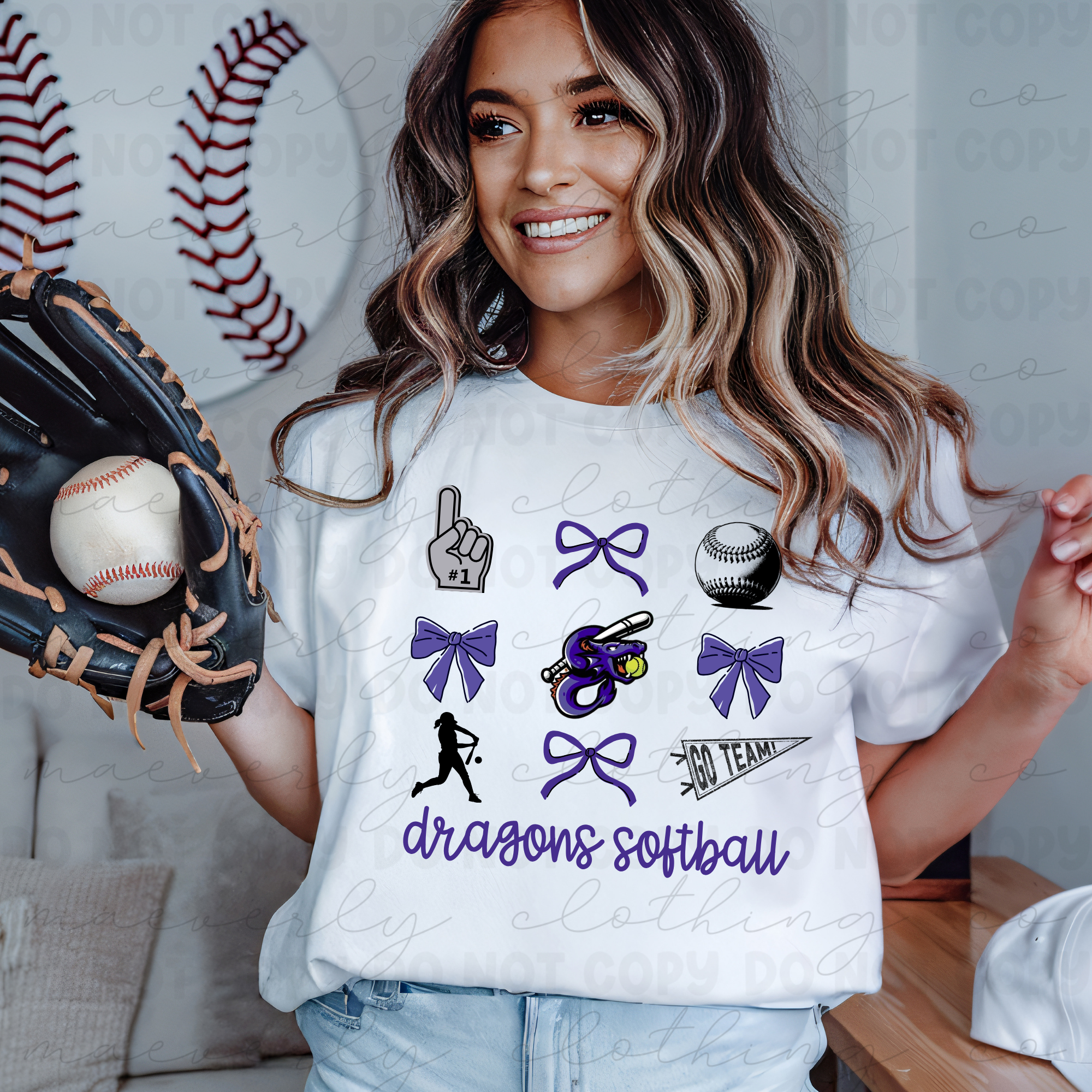 Dragons Sports Bow and Coquette Graphic