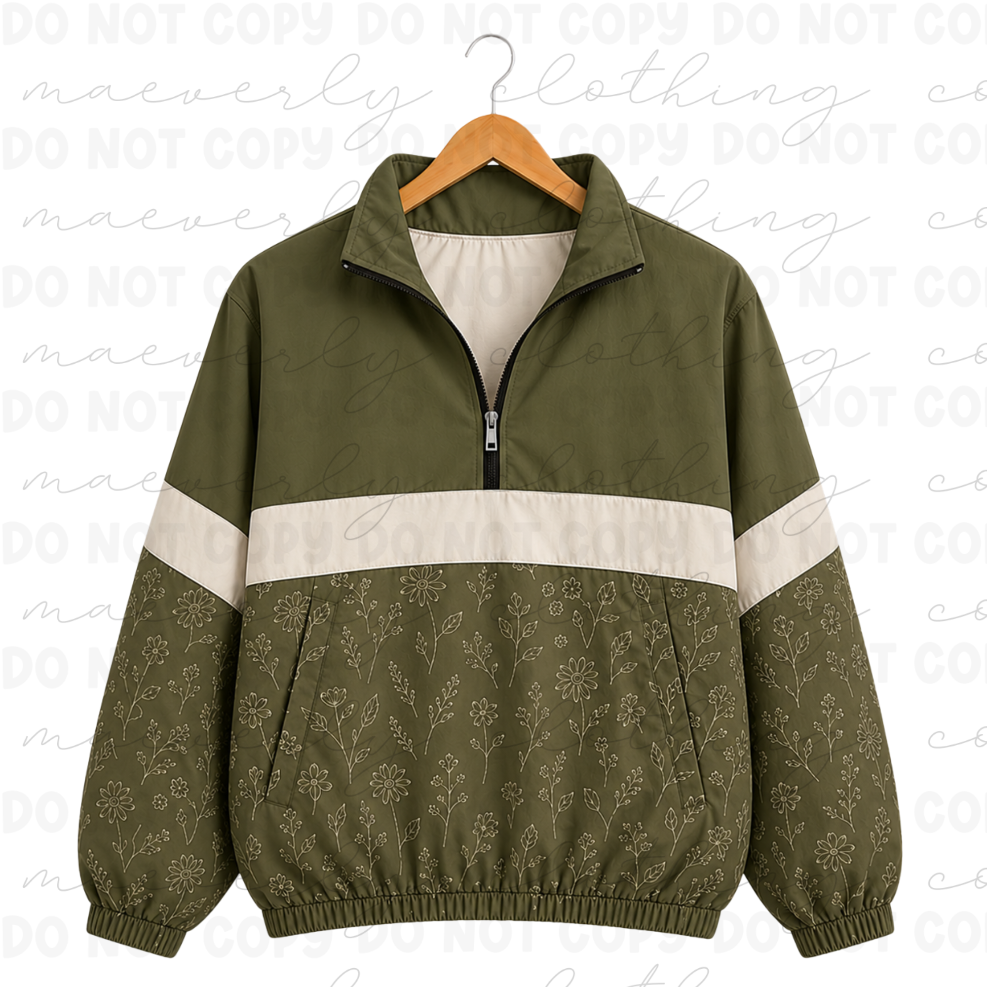 The Autumn Club Quarter Zip | Olive Floral Preorder [ETA 4-5.5 weeks]