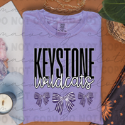 Keystone Wildcats Stacked and Bows Mascot Tee/Crewneck
