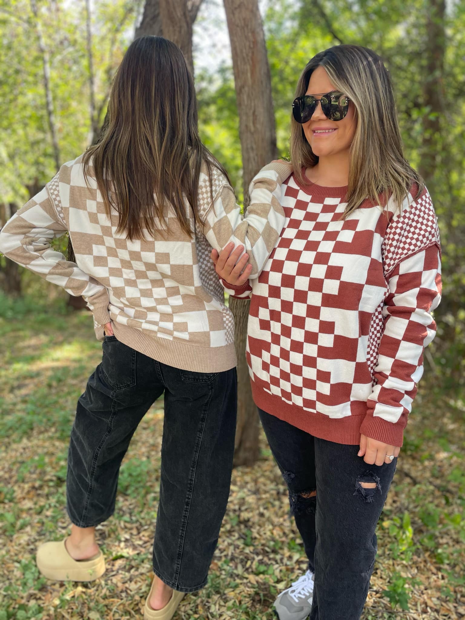 All Checkered Out Sweater in Four Colors - PREORDER