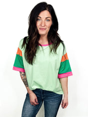 Vibrant Vibes Colorblock Tee - PREORDER