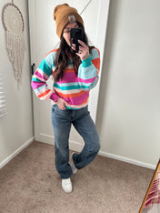 Sunset Bliss Striped Sweater - PREORDER