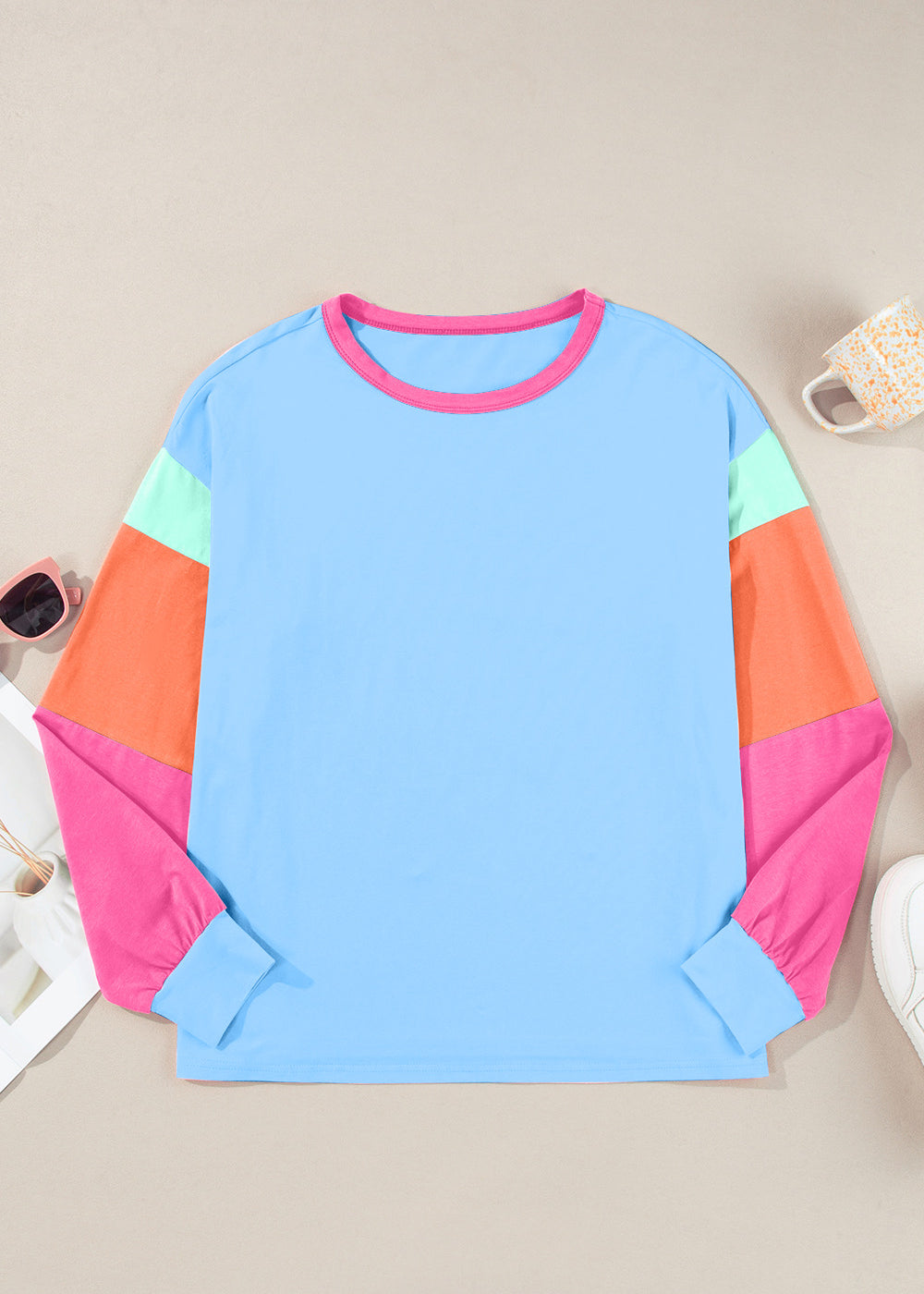 Bright Days Color Block Long Sleeve Top - PREORDER