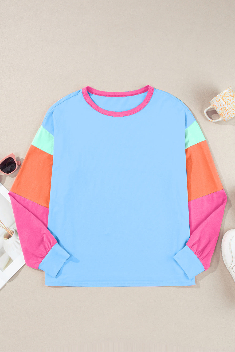 Bright Days Color Block Long Sleeve Top - PREORDER